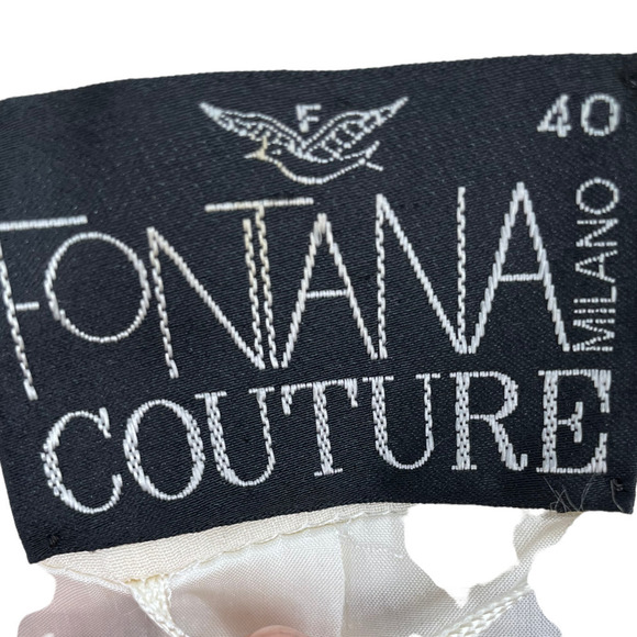 BEAUTIFUL VINTAGE FONTANA COUTURE OFF WHITE BLAZER WITH BLACK EMBROIDEREY - Picture 5 of 5